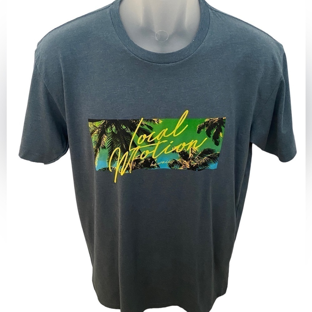 LOCAL MOTION Hawaii Tropical Palm Trees Tee Shirt Men M Medium
